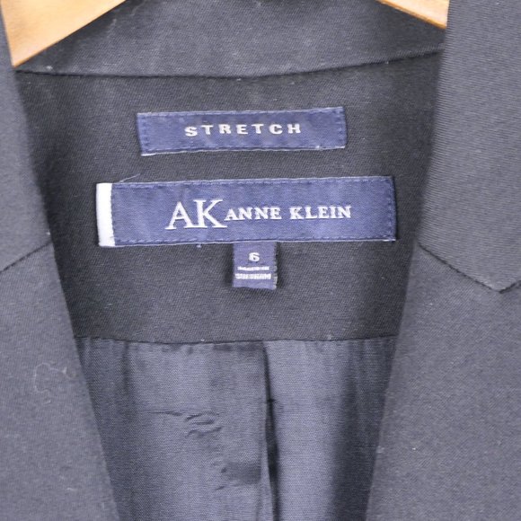 Anne Klein Women's Size 6 Polyester Rayon Spandex Black Stretch Blazer - Picture 2 of 5